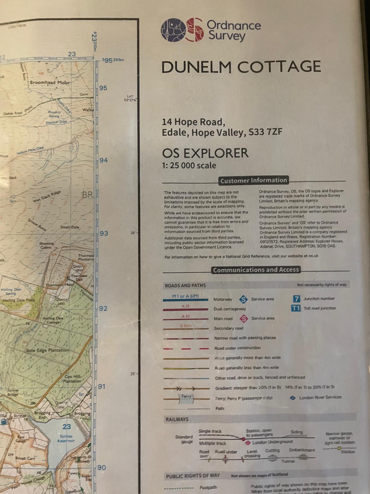 Dunelm Cottage map overview with location details, ideal for exploring the surrounding luxury holiday rental area